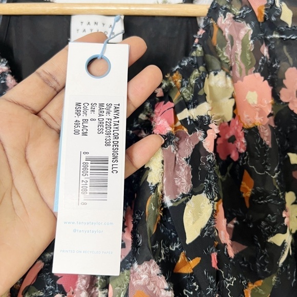 Tanya Taylor Mara Floral Print Flutter Sleeve Mini Dress - Picture 7 of 9